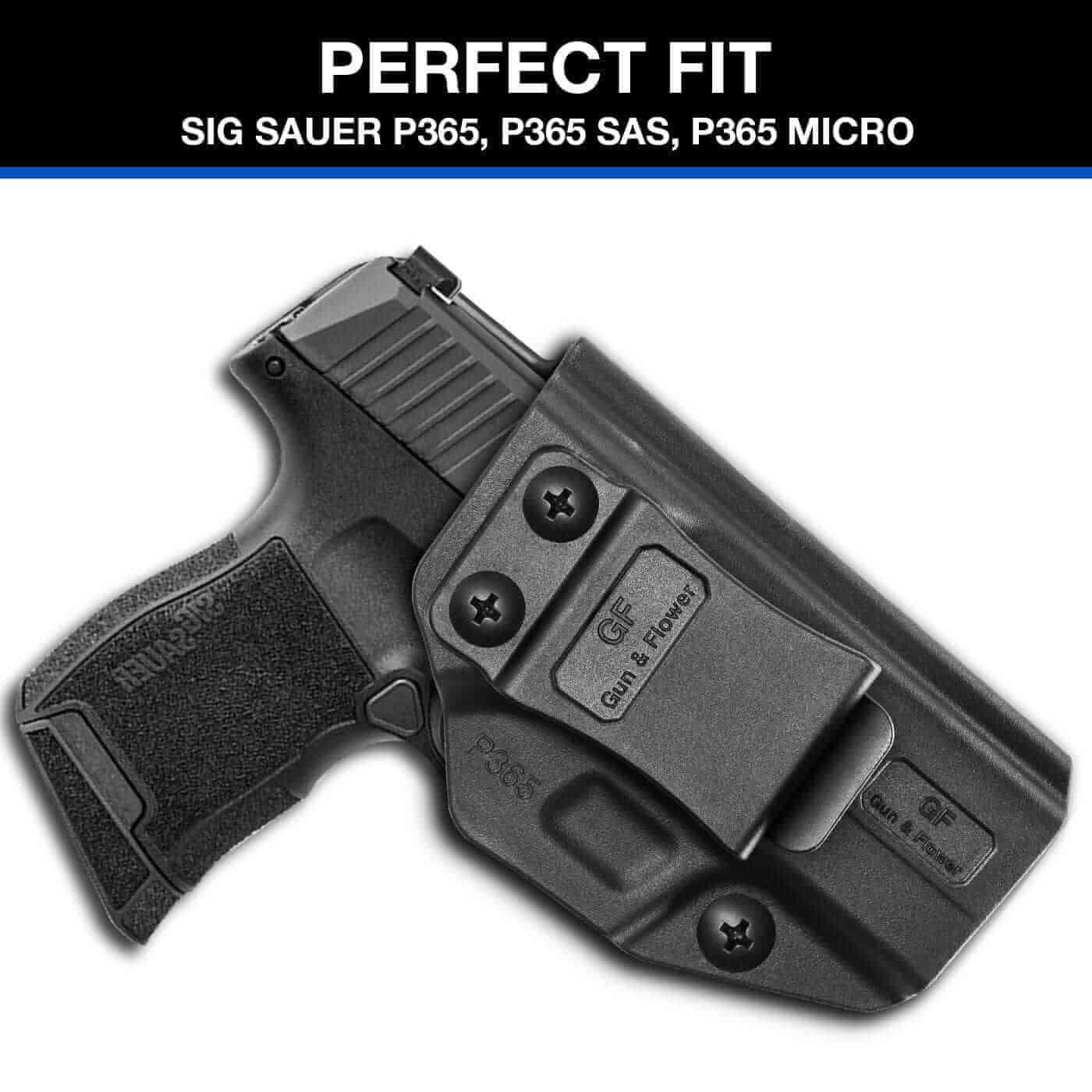 Gun & Flower IWB Polymer Holster Right Sig Sauer P365/P365 SAS/P365 Micro IWB Polymer Holster