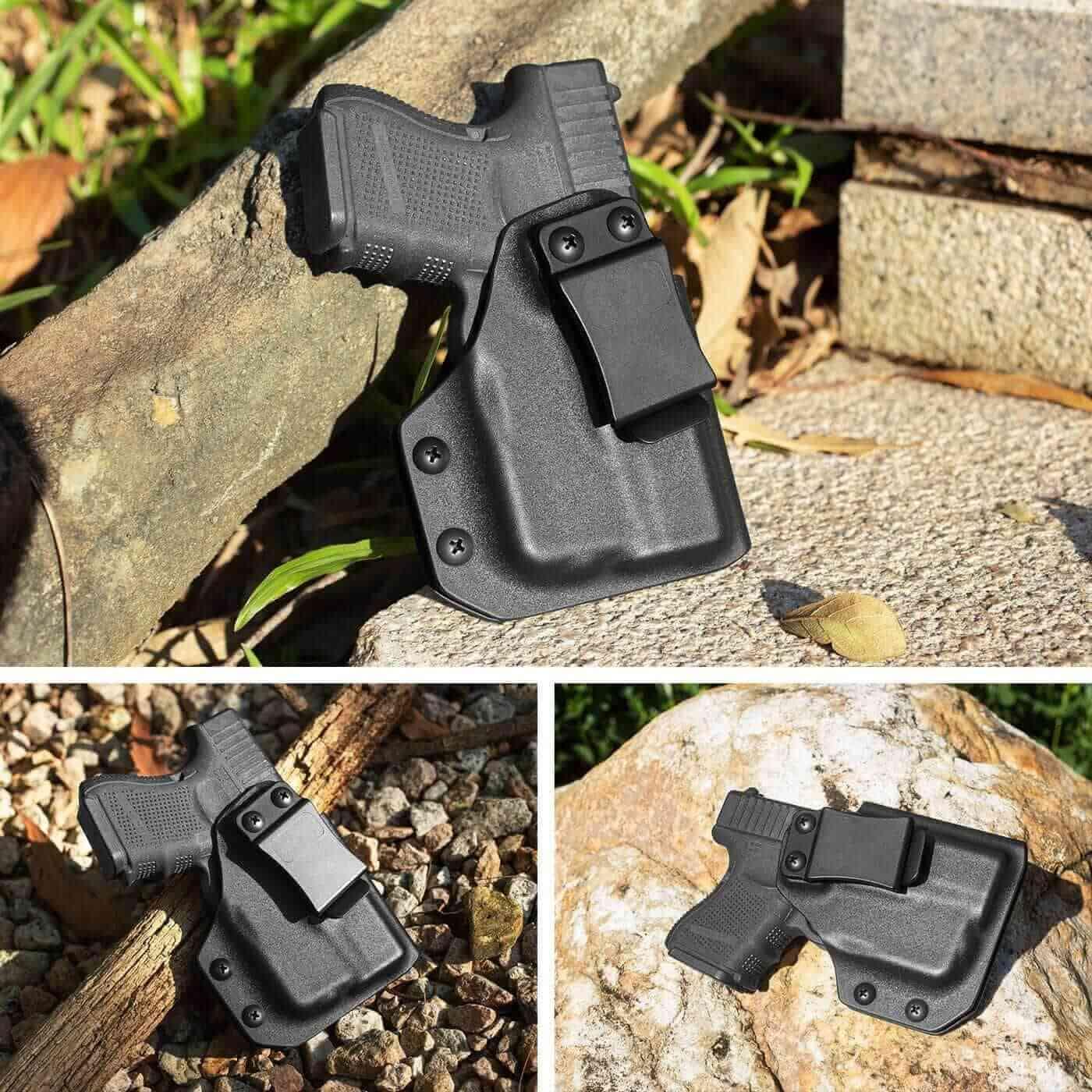 Gun & Flower Kydex Holster with Gun Light Right Glock 26/27/28/33 Kydex IWB Holster with Weapon Light fits TLR-6 and Red Dot