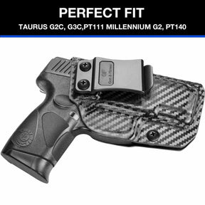 Gun & Flower Kydex IWB Holster Holster for Taurus G2C G3C | Kydex Carbon Fiber IWB Holster for Concealed Carry