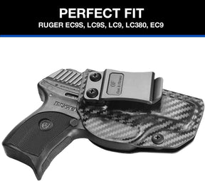 Gun & Flower Kydex IWB Holster Right Ruger LC9/LC9S/EC9/EC9S/LC380 Kydex IWB Carbon Fiber Holster