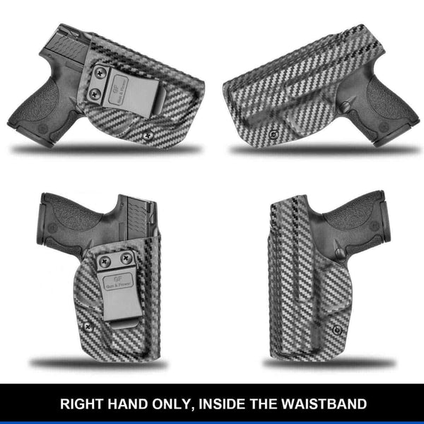 Gun & Flower Kydex IWB Holster Smith and Wesson M&P Shield 9mm Holster | Kydex IWB Carbon Fiber Holsters