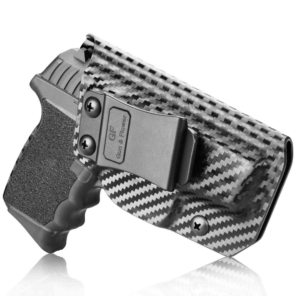 Gun & Flower Kydex IWB Holster SCCY 9mm CPX1 CPX2 Holster Inside Waistband Concealed Carry | Belt Clip for Pisto