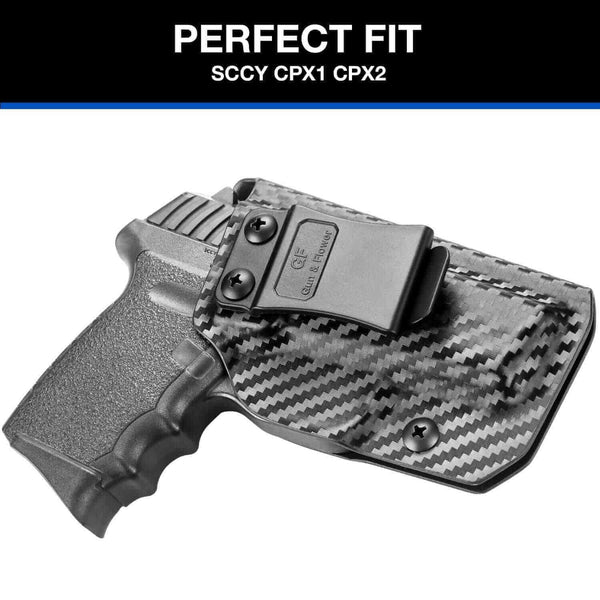 Gun & Flower Kydex IWB Holster SCCY 9mm CPX1 CPX2 Holster Inside Waistband Concealed Carry | Belt Clip for Pisto