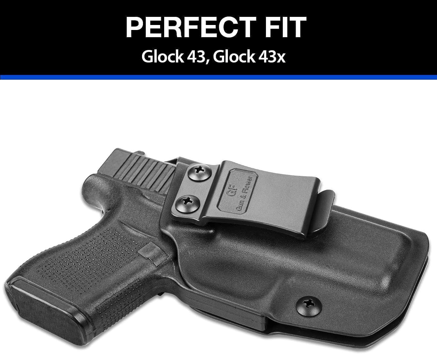 Holster for Glock 43/43X Polymer Holster Fast Draw IWB Plastic Holder Pouch  For Women and Men Hunting Gun Bags Gun&Flower Right