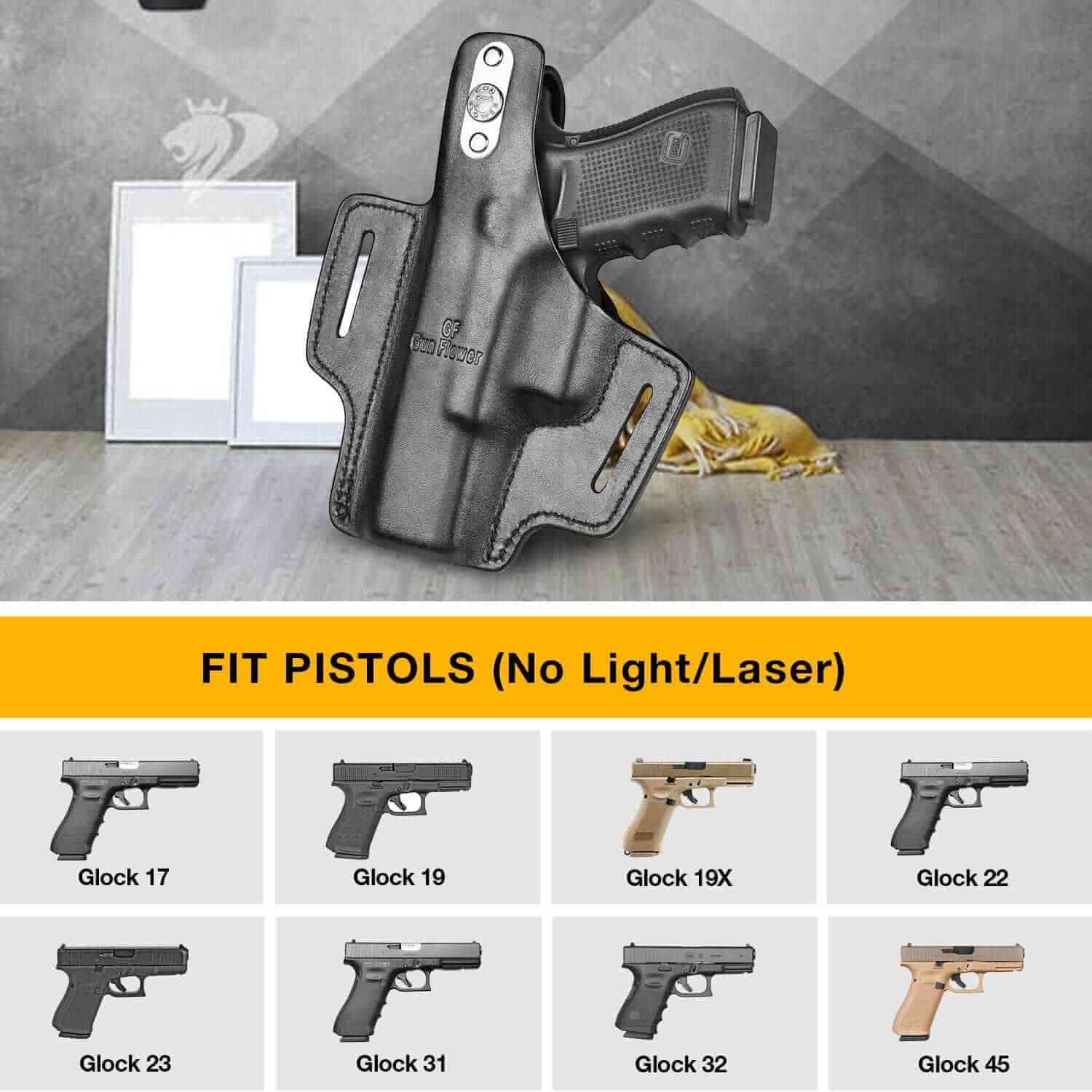 Glock 17, 19, 19X, 22, 31, 44, 45 w/ TLR7, TLR8 Level II Duty Drop Leg  Holster