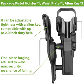 Gun & Flower Level III Polymer Duty Holster Right Glock 17/19/19x/ 23/31/32/45(Gen 1-5) G22 (Gen 1-4) Level III Retention Polymer Duty Holster