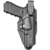 Gun & Flower Level III Polymer Duty Holster Right Glock 17/19/19x/ 23/31/32/45(Gen 1-5) G22 (Gen 1-4) Level III Retention Polymer Duty Holster