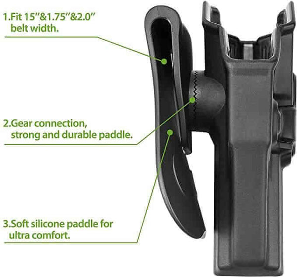 Gun & Flower OWB Paddle Polymer Holster Right Sig Sauer P320 Compact M18 OWB Paddle Polymer Holster