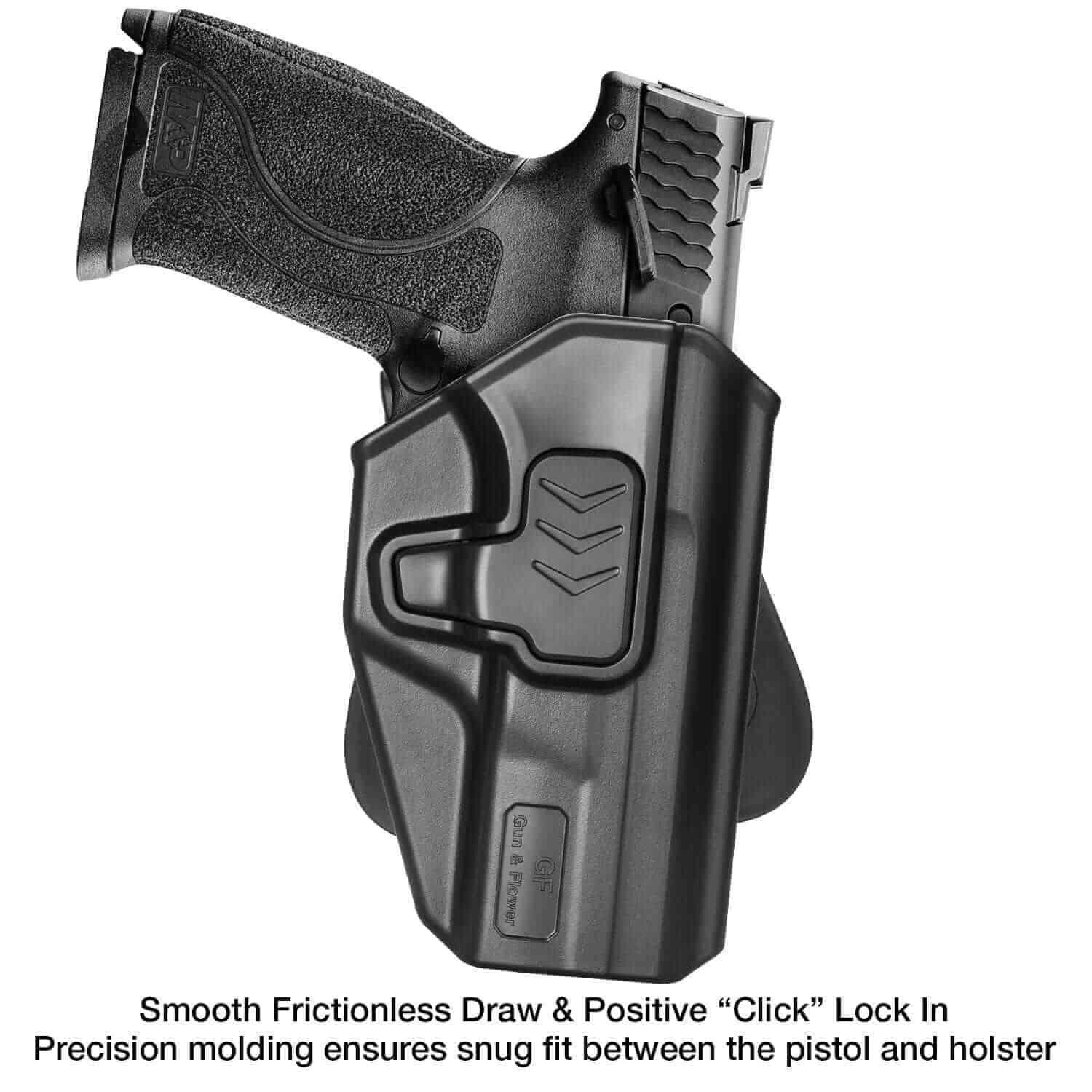 Gun & Flower OWB Paddle Polymer Holster Right Smith & Wesson M&P 9 M2.0 4"/4.25" OWB Polymer Paddle Holster