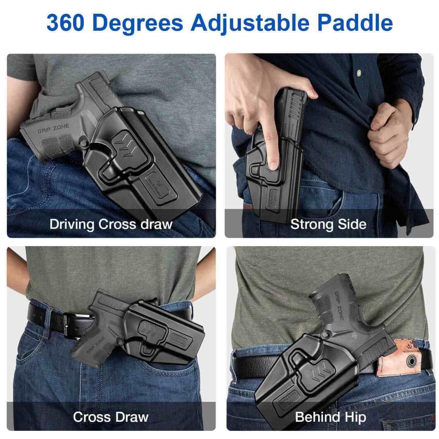 Gun & Flower OWB Paddle Polymer Holster Right Smith & Wesson M&P 9 M2.0 4"/4.25" OWB Polymer Paddle Holster