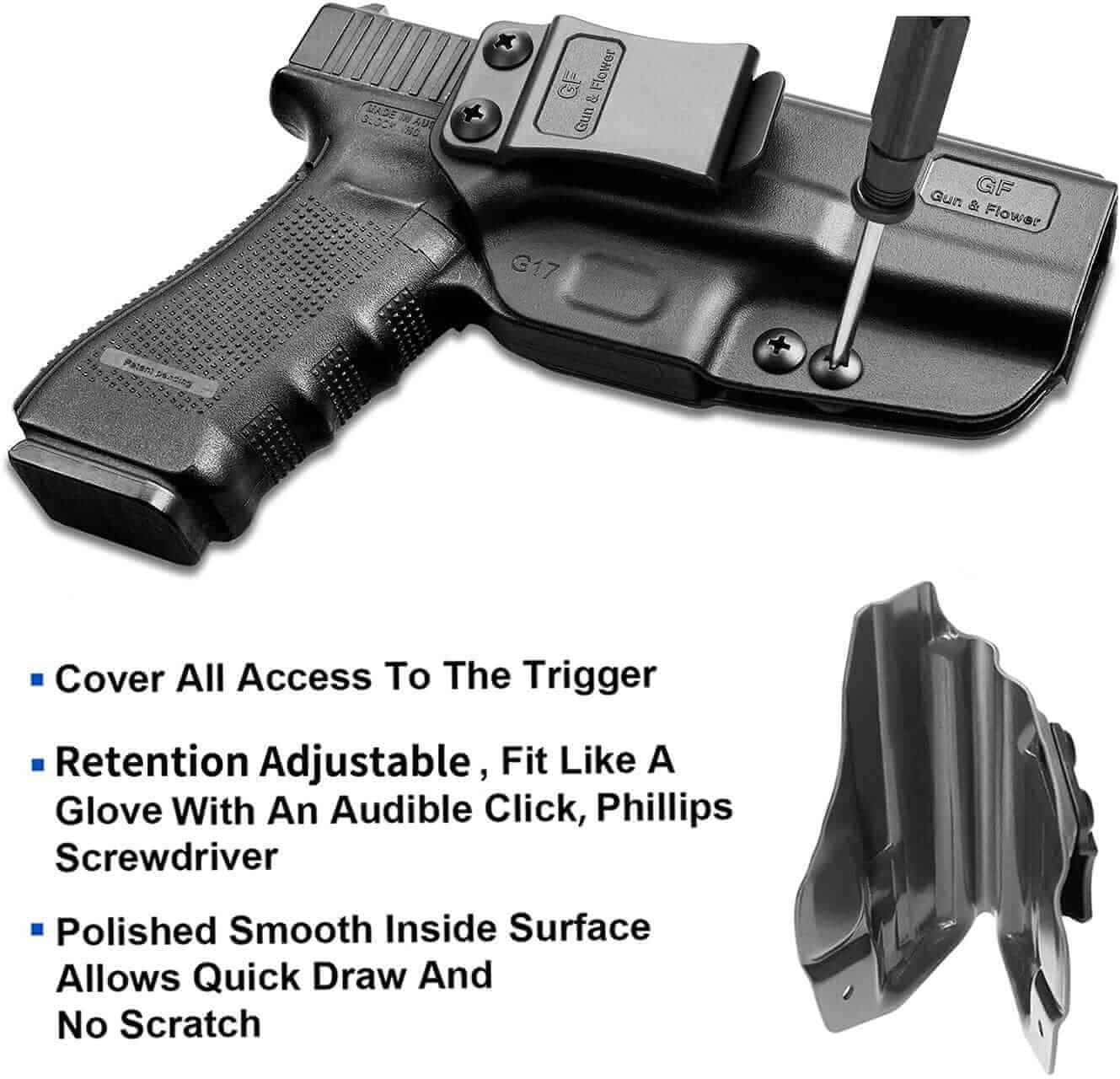 Gun & Flower Polymer IWB Holster Right Glock 17/22/31 Polymer IWB Holster