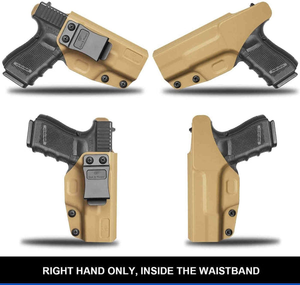 Gun & Flower Polymer IWB Holster Right Glock 19/19X/23/32/45(Gen 5/4/3) Polymer IWB Tan Holster