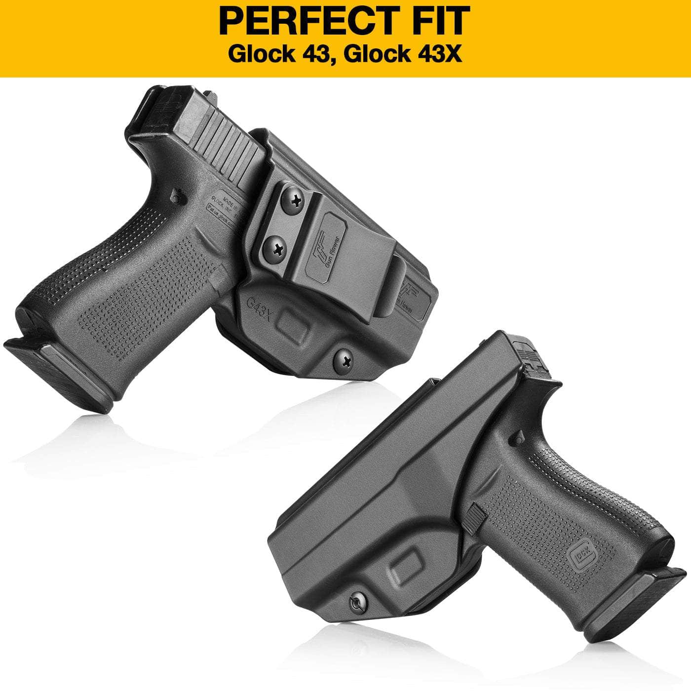  Inside Waistband Carry Holster,Compatible with Glock 43 43x,  IWB Holster Fit for Glock 43 43x, Holster for Men/Women