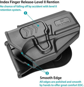 Gun & Flower Polymer OWB Holster Gun&Flower CZ P-10C OWB Paddle Holster | Index Finger Release System