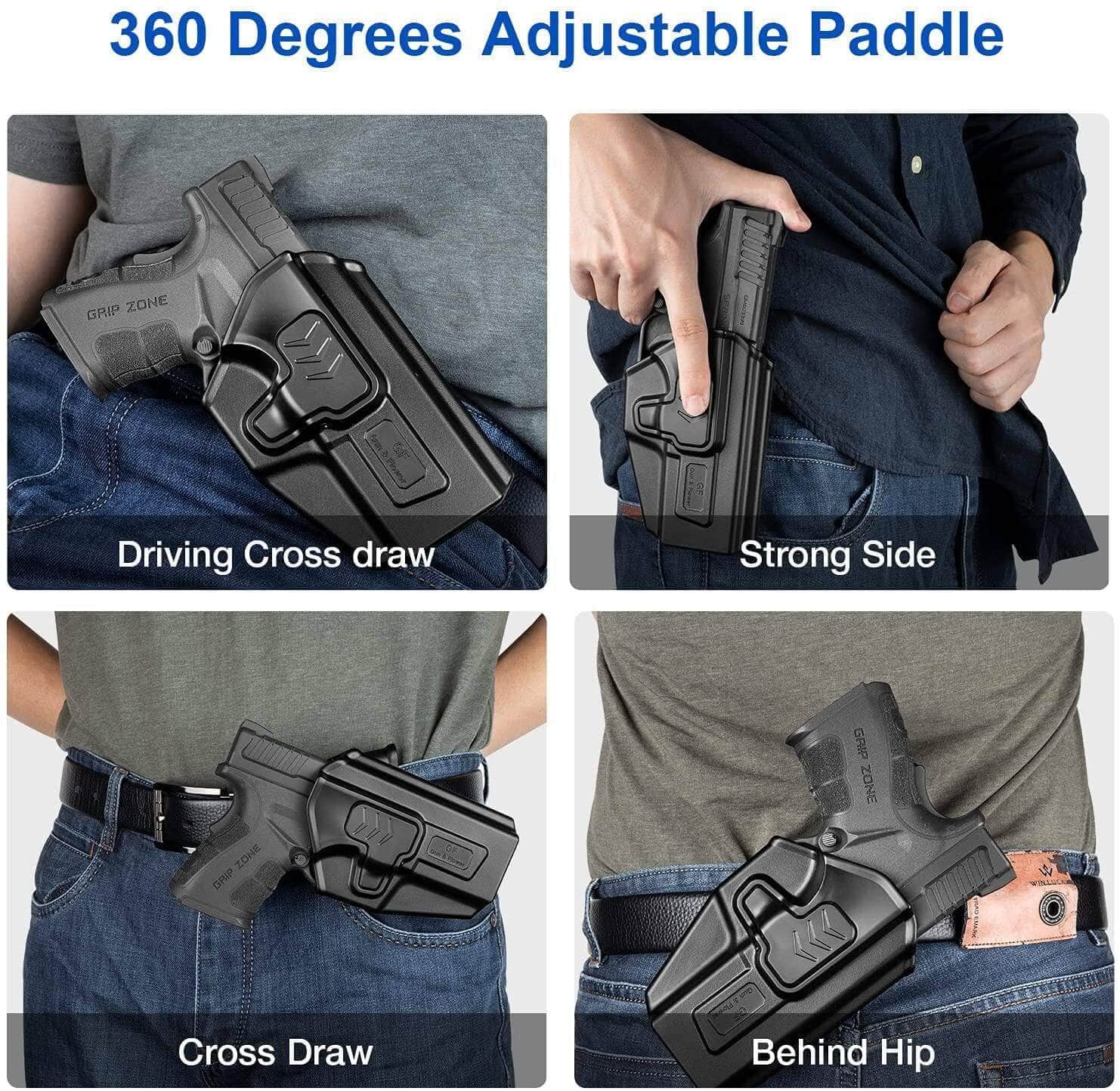  G22 Gen 5 Holster, OWB Holster for Glock 22 Gen5 - Adjustable  Tension & Cant, Index Finger Released, Autolock, Outside Waistband Carry, Silicone Pad Paddle