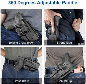 Gun & Flower Polymer OWB Holster Right Glock 17 31 (Gen1-5) Glock 22 (Gen1-4) Polymer OWB Paddle Holster