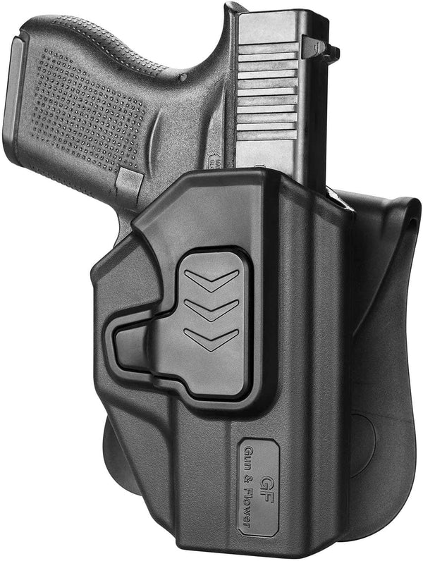 Gun & Flower Polymer OWB Holster Right Glock 43/43X Polymer OWB Paddle Holster Right Hand Draw Gun Holster for Men Women