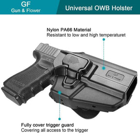 Gun & Flower Polymer OWB Holster Right Polymer Universal OWB Paddle Holster