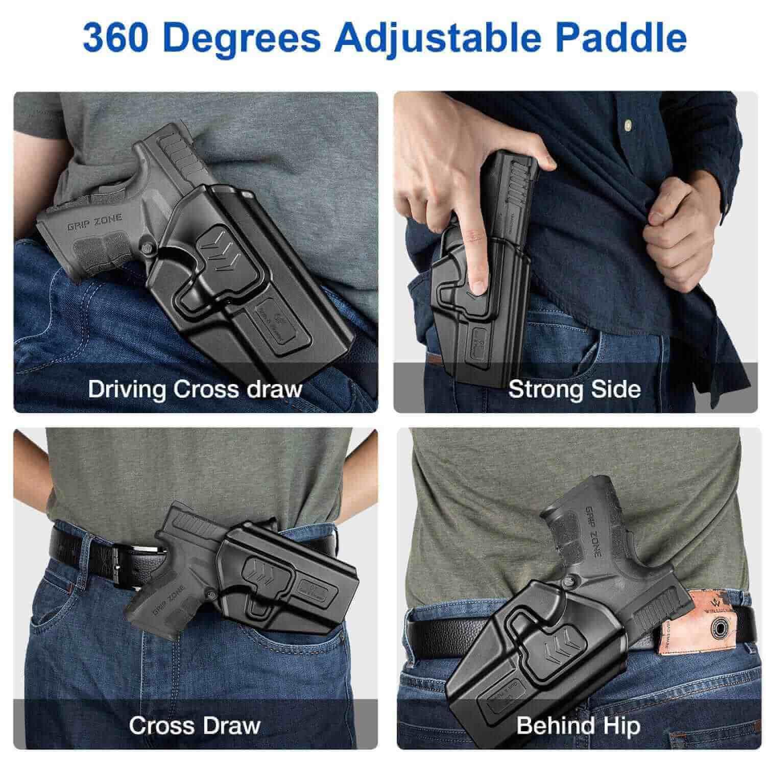 Gun & Flower Polymer OWB Holster Right SCCY CPX1/CPX2 Polymer OWB Paddle Holster