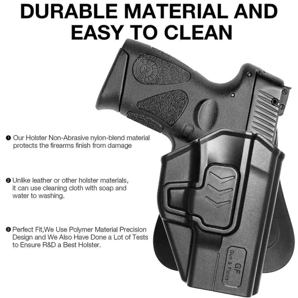 Gun&Flower Handmade Leather IWB Holster For Taurus G3C, G2C, G2, PT111, PT140 – Right-Handed Conceal Carry