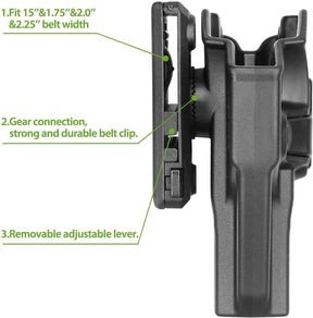 Gun & Flower Polymer OWB Holster Right Taurus PT24/7 Polymer OWB Holster with Belt Adapter