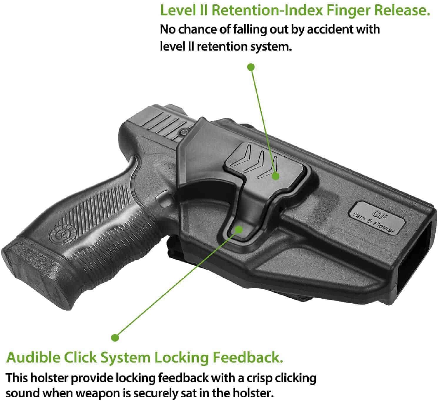 Gun & Flower Polymer OWB Holster Right Taurus PT24/7 Polymer OWB Holster with Belt Adapter