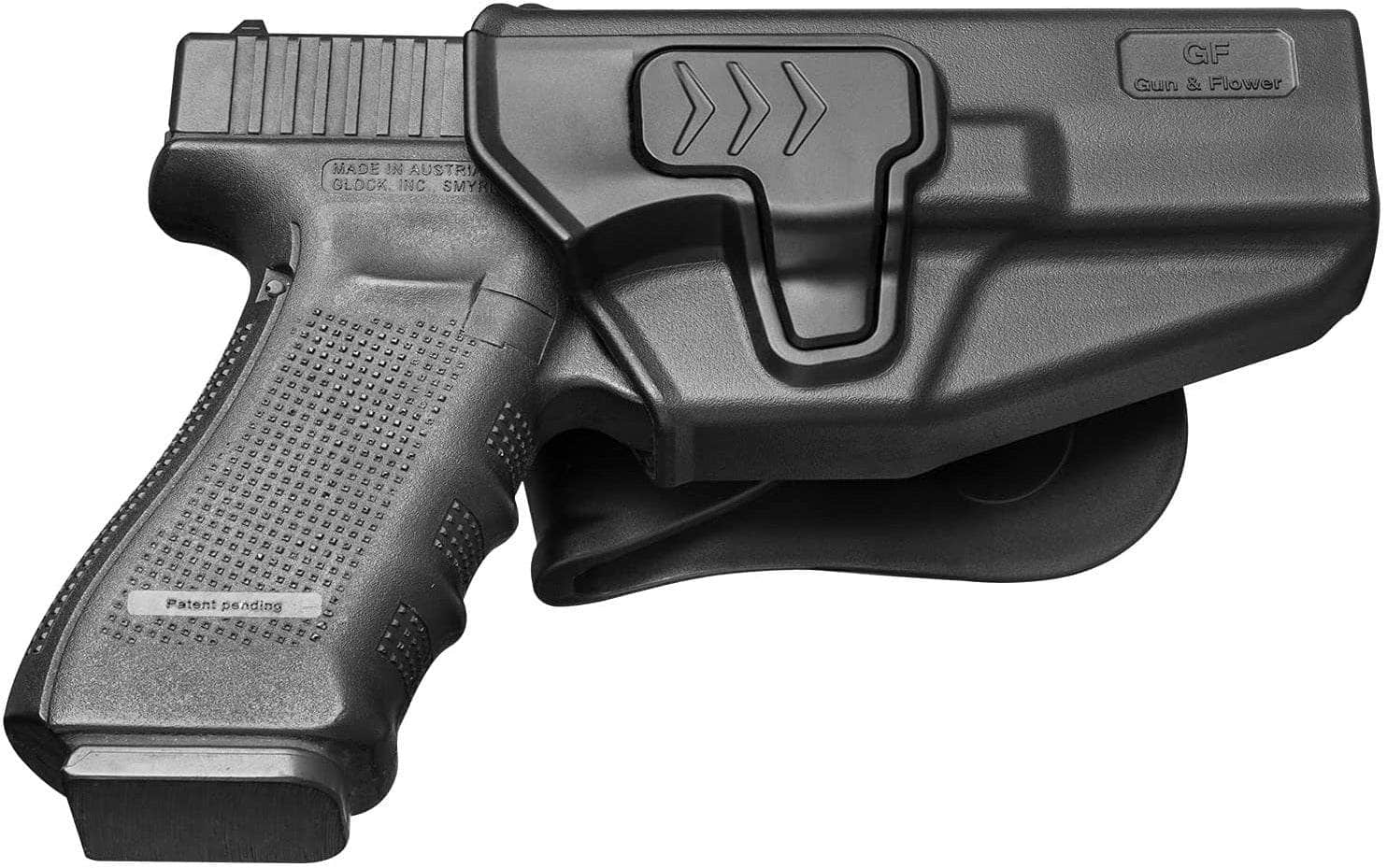 Gun Holster, OWB Holster Paddle Polymer Fit: Glock 17 (Gen 1-5) Glock 22 31  (Gen 1-4) Glock 43 - Taurus TH9 / TH9C - Smith & Wesson M&P 9mm M2.0