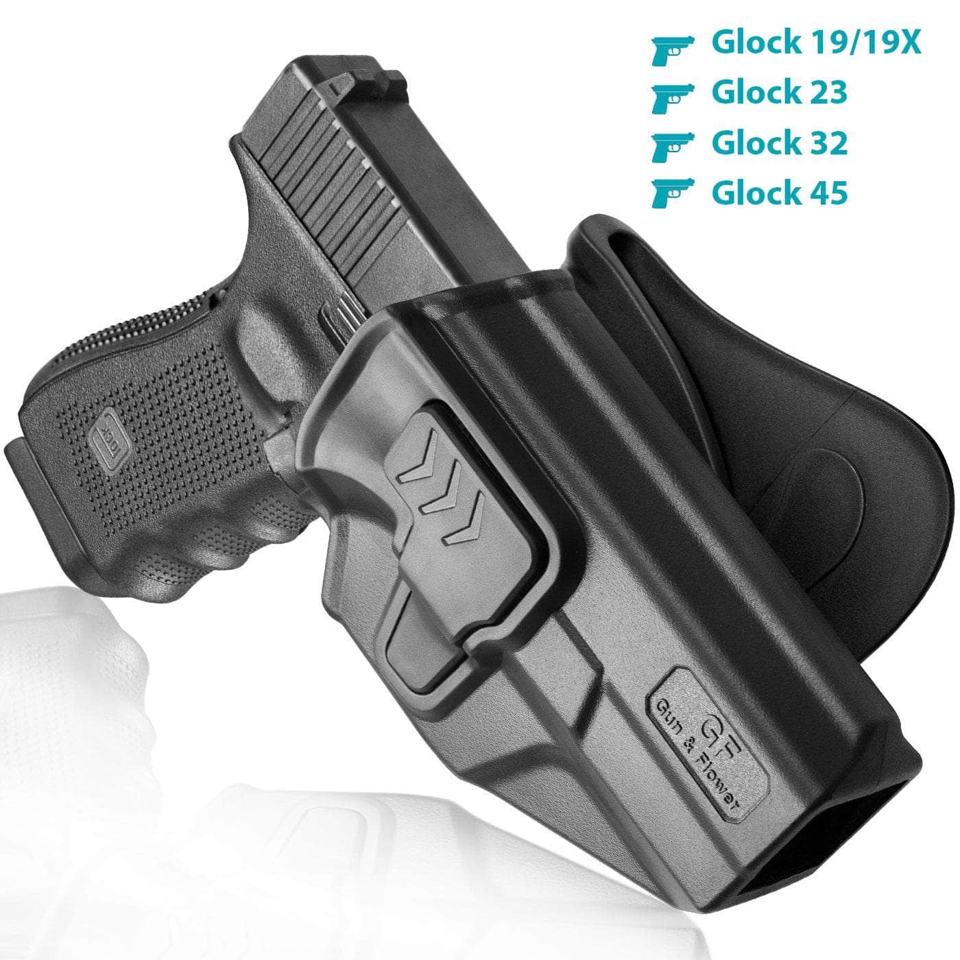 Gun & Flower Glock 19/19X/44/45 (Gen3-5) Polymer OWB Paddle Holster