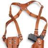 polymerholster GUN&FLOWER Handmade Leather Shoulder Holster Universal Vertical Concealed Holster with Double Magazine Holder Fit Taurus G2C/G3C,G1719/19X/21/22/23/26/27/G43, M&P9 ,Sig P220, P226, P227 and More Right Hand