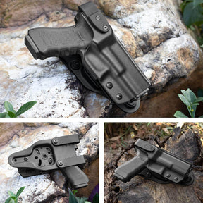 polymerholster Polymer Level II /Level III Duty Holster Compatible with Glock 17/19/19x /23/31/32/45 (Gen1-5) G22(Gen1-4) Holster for Duty Belt Not Fit G22 Gen5 - Ride Height Adjustable